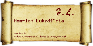 Hemrich Lukrécia névjegykártya